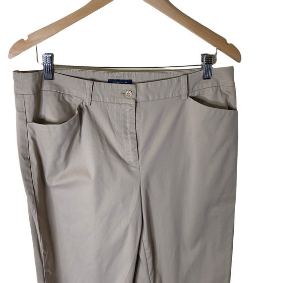 Jones New York Women's kaki Chino Pants Flat Front Straight Leg Size 12 - Picture 4 of 9